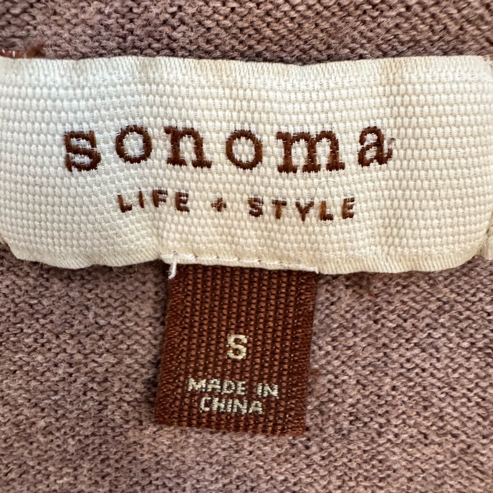 Sonoma Brown Short Sleeve Button-Up Cardigan (Women's Small) - Picture 3 of 8